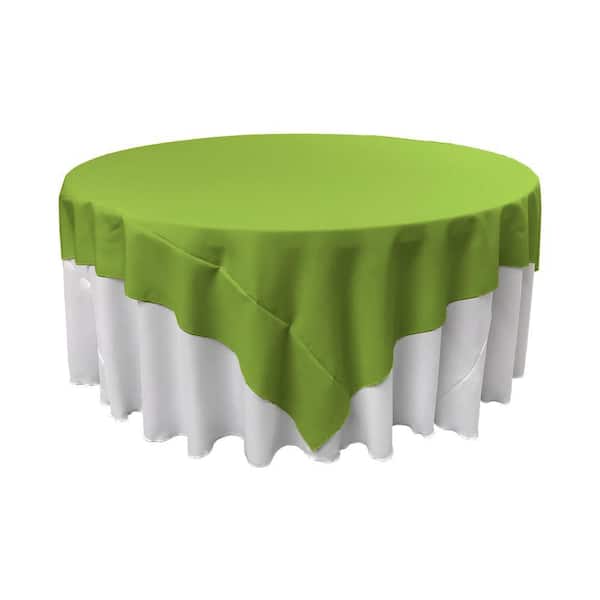 90 in. x 90 in. Lime Polyester Poplin Square Tablecloth