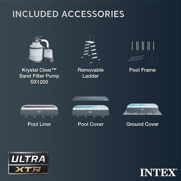Ultra XTR 18 ft. x 9 ft. Rectangular 52 in. Deep Above Ground Pool Set