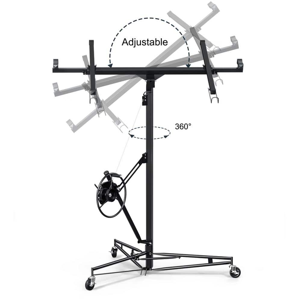 16 ft. Lift Drywall Panel Hoist Jack Adjust Angle Height and Width for Ceil