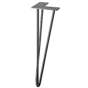 16 in. Black Matte Steel Hairpin Table Legs (4-Pack)