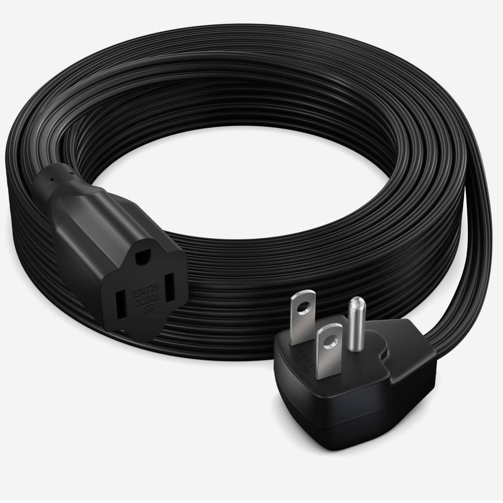 15 ft. 14/3 Medium/Heavy Duty Indoor Extension Cord Flat Plug Flat Wire, 15Amps, Black price history on PriceWatchPro