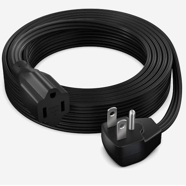 MAXIMM 15 ft. 14/3 Medium/Heavy Duty Indoor Extension Cord Flat Plug Flat Wire, 15Amps, Black