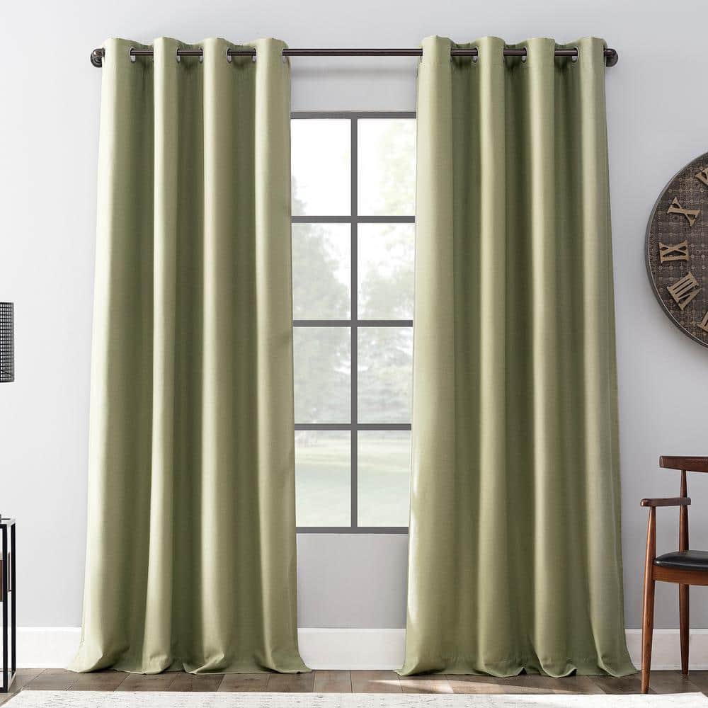 Sun Zero Colt Sage Green Linen Polyester Blend 52 in. W x 63 in. L ...