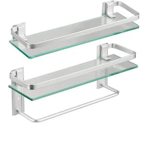 15.74 in. W x 4.88 in. D x 5.85 in. H Floating Glass Shelves Decorative Wall Shelf