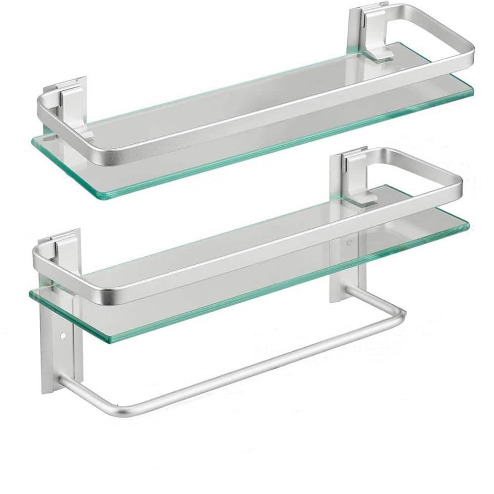 15.74 in. W x 4.88 in. D x 5.85 in. H Floating Glass Shelves Decorative Wal