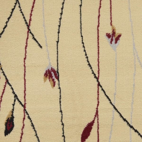 5 ft. x 7 ft. Red and Ivory Floral Power Loom Area Rug