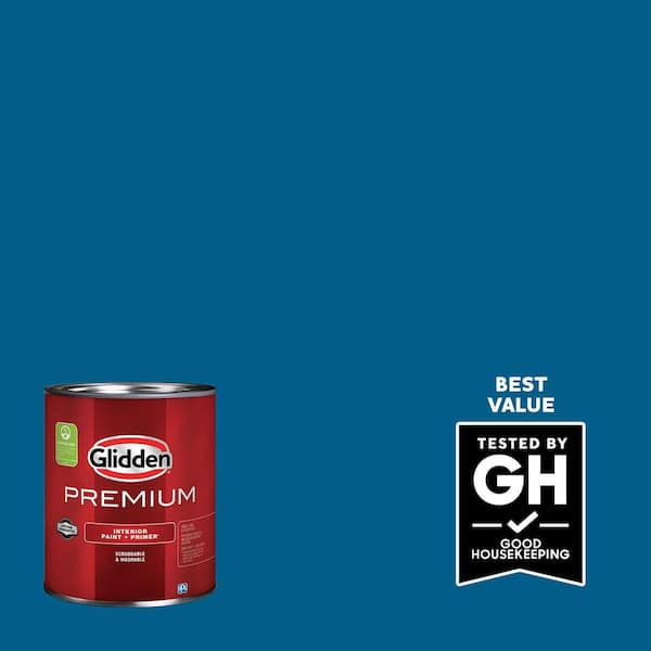 Glidden Premium 1 qt. PPG1157-7 Blue Flame Semi-Gloss Interior Latex Paint