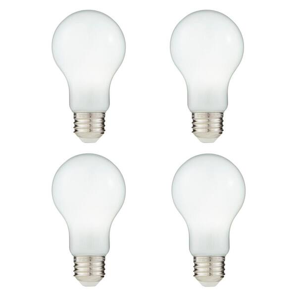 EcoSmart 60-Watt Equivalent A19 Dimmable LED Light Bulb True White (4-Pack)