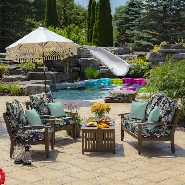 ARDEN 24 in. x 24 in. Simone Blue Tropical Outdoor 2-Piece