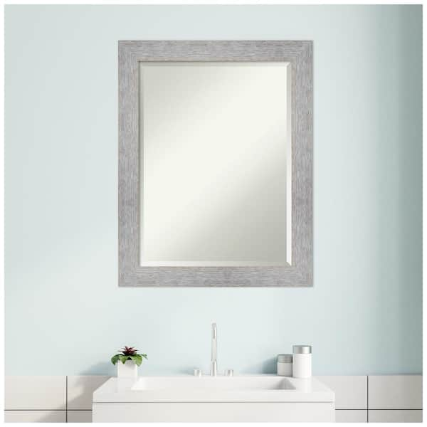 Amanti Art Beach House Greige 28 12 In X 22 12 In Rustic Rectangle Framed Bathroom Vanity Wall Mirror Dsw5320700 The Home Depot