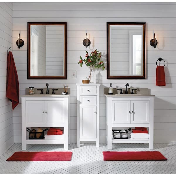 28 in. W x 40 in. H Framed Rectangular Beveled Edge Bathroom Vanity Mirror in Oil rubbed bronze