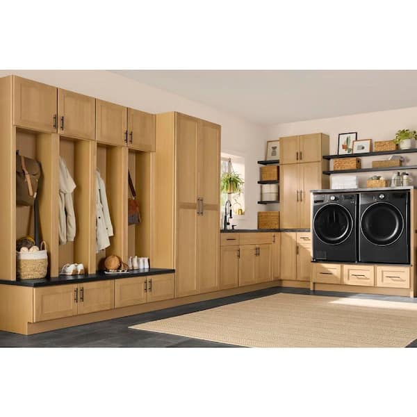 Avondale 24 in. W x 96 in. H x 24 in. D Ready To Assemble Plywood Shaker Utility Pantry Cabinet in White Oak