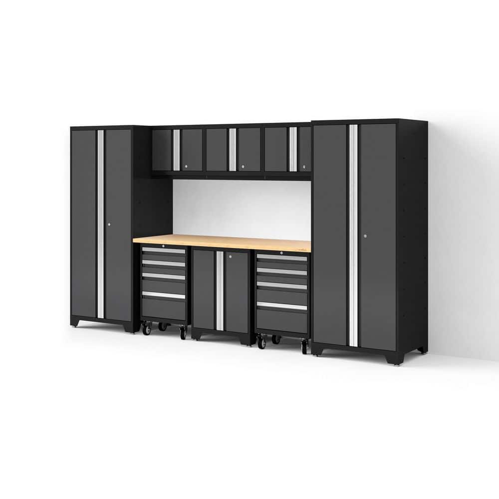 Bold Series XL 132 in. W x 76.75 in. H x 24 in. D 24-Gauge Steel Garage Cabinet Set in Charcoal Gray (9-Piece) price history on PriceWatchPro
