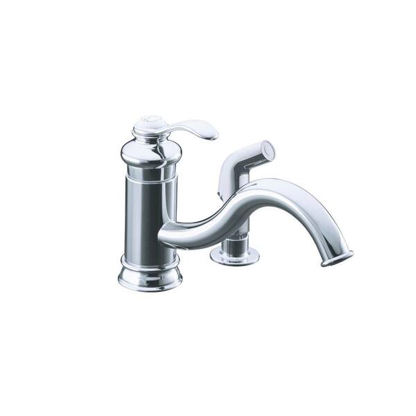 KOHLER Fairfax Single Handle Side Sprayer Kitchen Faucet in Polished Chrome