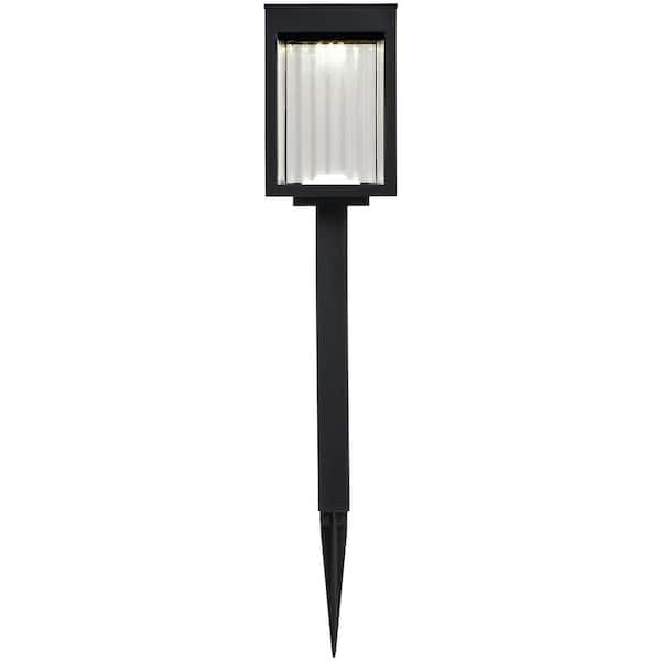 Hampton Bay Windy Ridge 10 Lumen Black LED Weather Resistant Outdoor ...