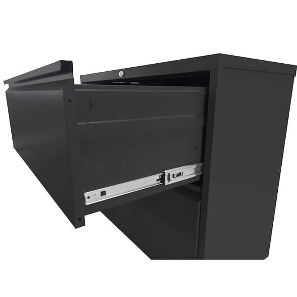 Tidoin 4-Tier Metal Storage Cabinet Locker with 4 Drawers in Black