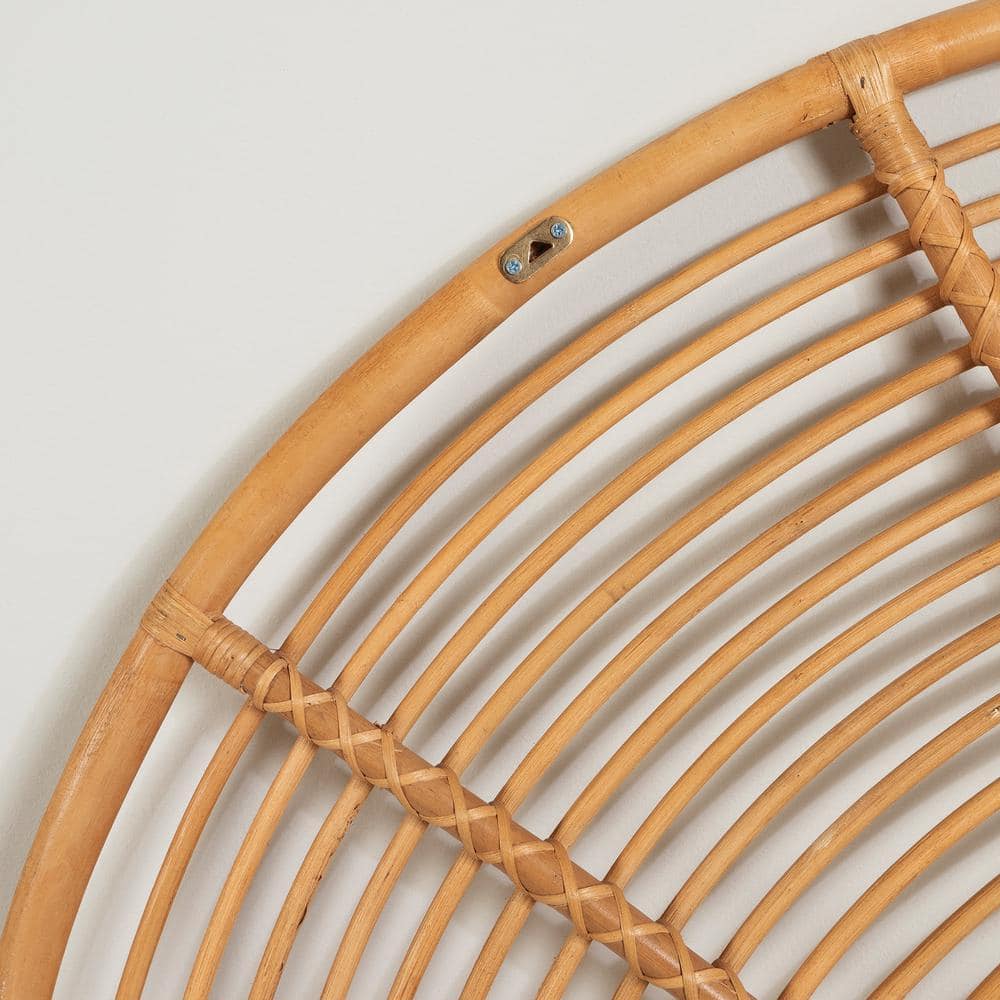 Natural Rattan Bohemian Queen Wall-Mounted Headboard