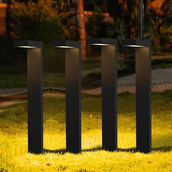 Laplusbelle 22. 5in. H Low Voltage Powder-coated Black Aluminum 24-Watt Equivalent LED Weather Resistant Path Light (4-pack)