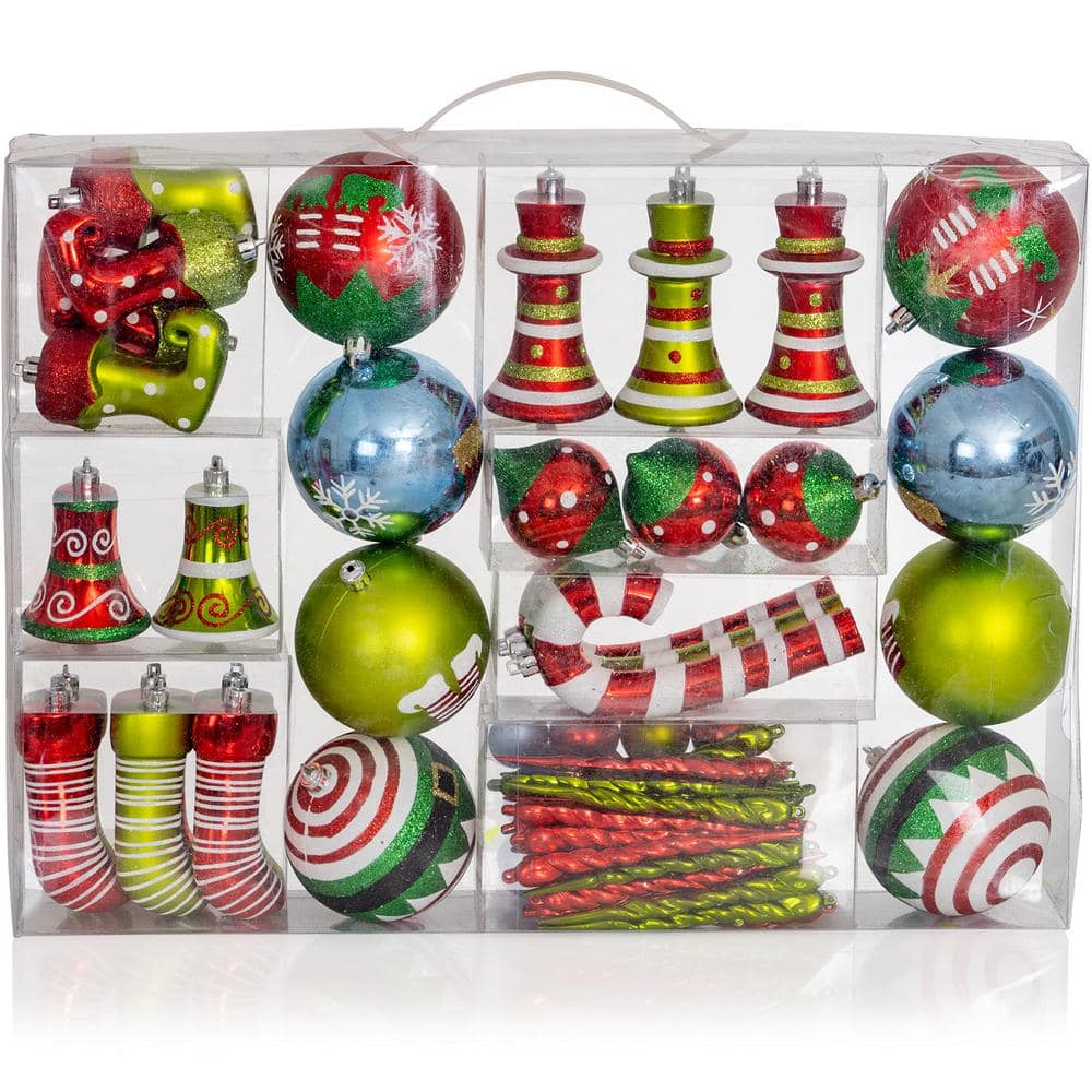 Home Essentials Red & Green 2-Piece Holiday Ornament Sipper Set