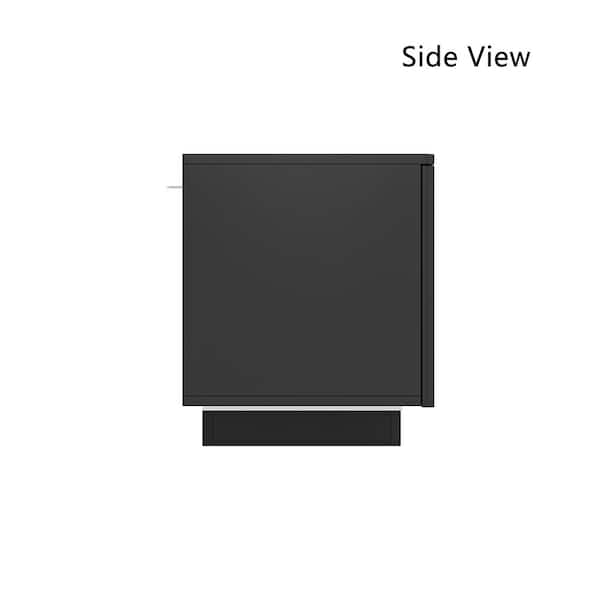 Black Mirror Finished Wood TV Stand, Entertainment Center, TV Console for TVs up to 75 in. with 4-Drawers, 1-Shelf Light