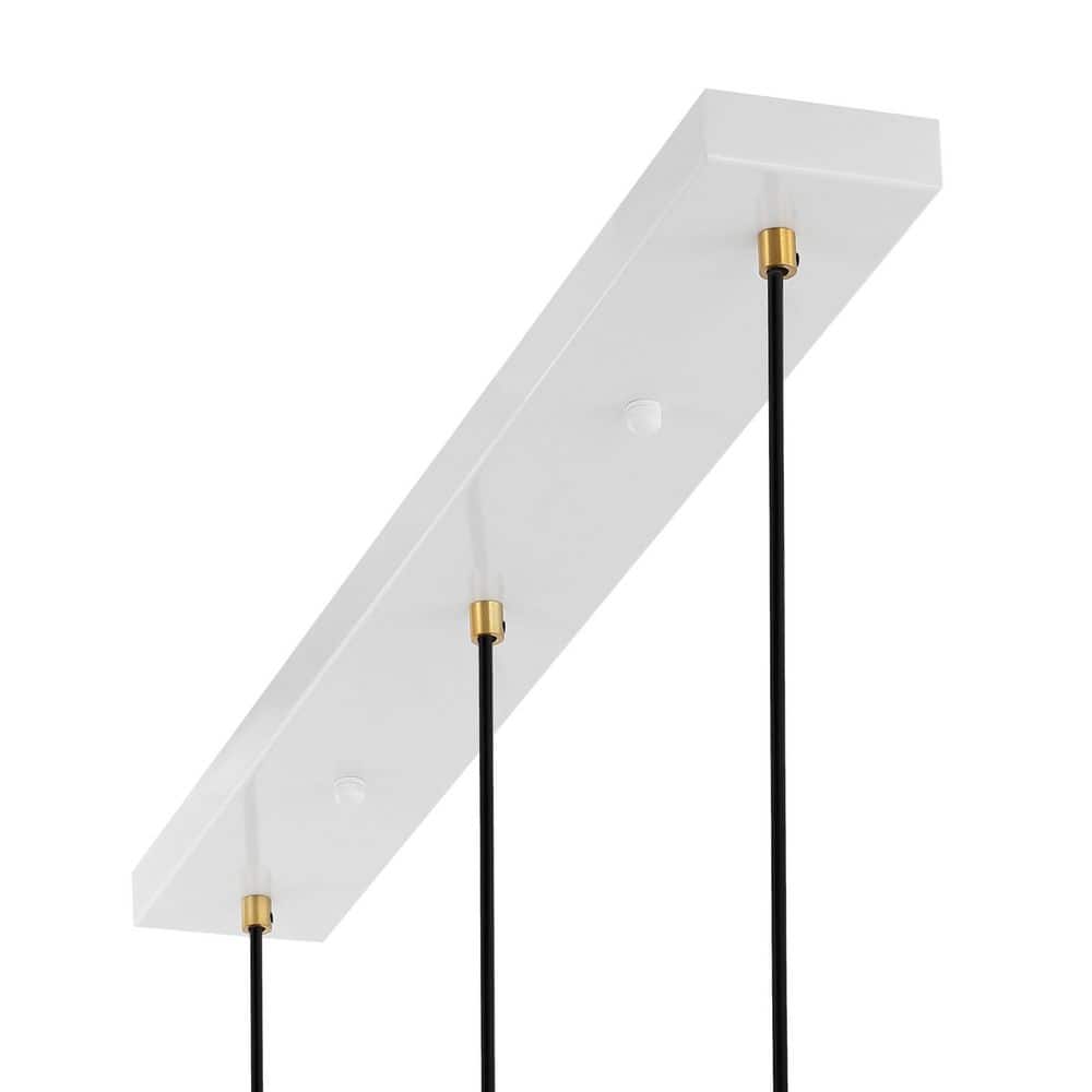 Apollo White and Brass Gold 33.5" Adjustable Linear LED Pendant