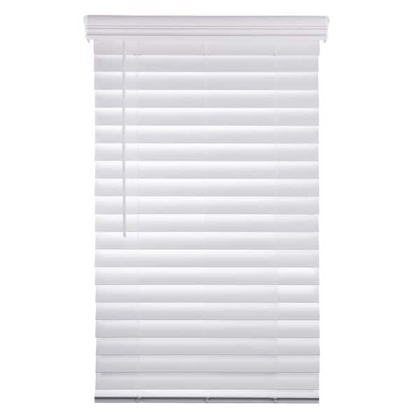 Home Decorators Collection White Cordless Premium Faux Wood blinds