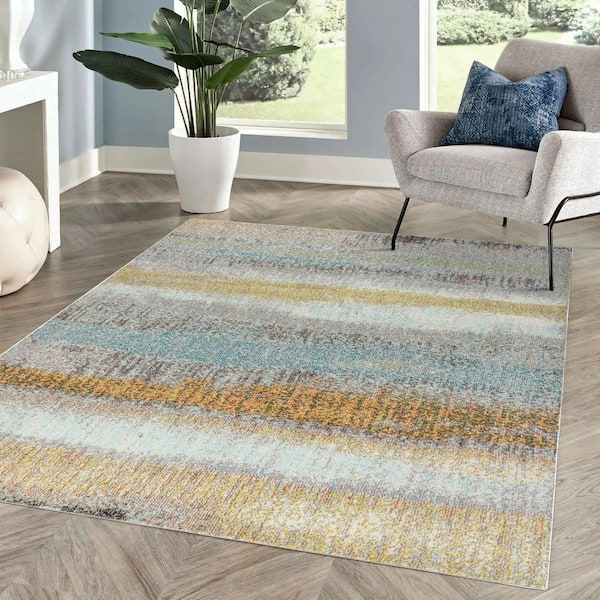 JONATHAN Y Contemporary Pop Modern Abstract Vintage Cream/Yellow 5 ft. x 8 ft. Area Rug