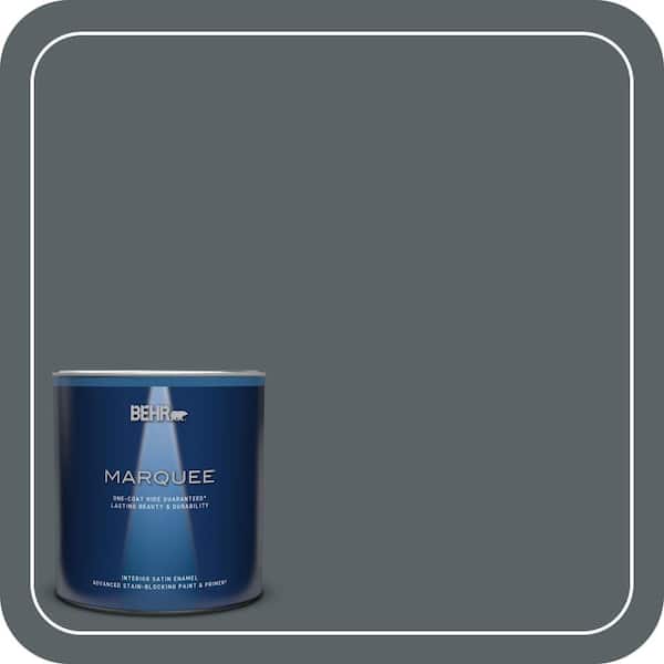BEHR MARQUEE 1 qt. Home Decorators Collection #HDC-AC-25 Blue Metal One-Coat Hide Satin Enamel Interior Paint & Primer