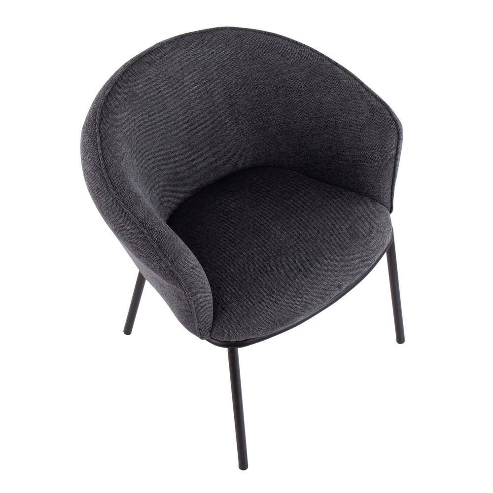 Ashland Contemporary Charcoal Fabric Upholstered 24.5" Arm Chair with Black Metal Frame