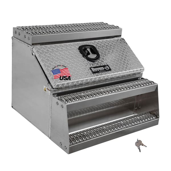 BUYERS PRODUCTS 24 in. x 28 in. x30 in. Heavy Duty Diamond Tread Aluminum Step Box