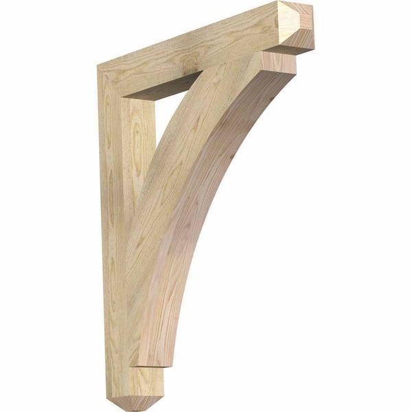 Ekena Millwork 4 in. x 34 in. x 30 in. Douglas Fir Thorton Craftsman Rough Sawn Bracket