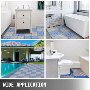 12 in. x 12 in. x 0.5 in. Interlocking Deck Drainage Tiles in Blue Garage Floor Tiles Outdoor Floor Tiles (55-Pack)
