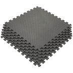 Multi-Purpose Black 24 in. x 24 in. EVA Foam Interlocking Anti-Fatigue Exercise Tile Mat (6-Piece)