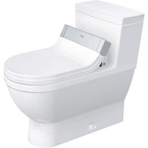 1-Piece 1.28 GPF Single Flush Elongated Toilet in White (Seat Included )