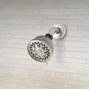 6-Spray Pattern with 1.8 GPM 3.5 in. Single Wall Mount Fixed Adjustable Shower Head in Brushed Nickel