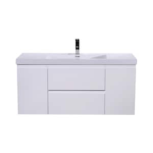 Bohemia 48 in. W Bath Vanity in High Gloss White with Reinforced Acrylic Vanity Top in White with White Basin