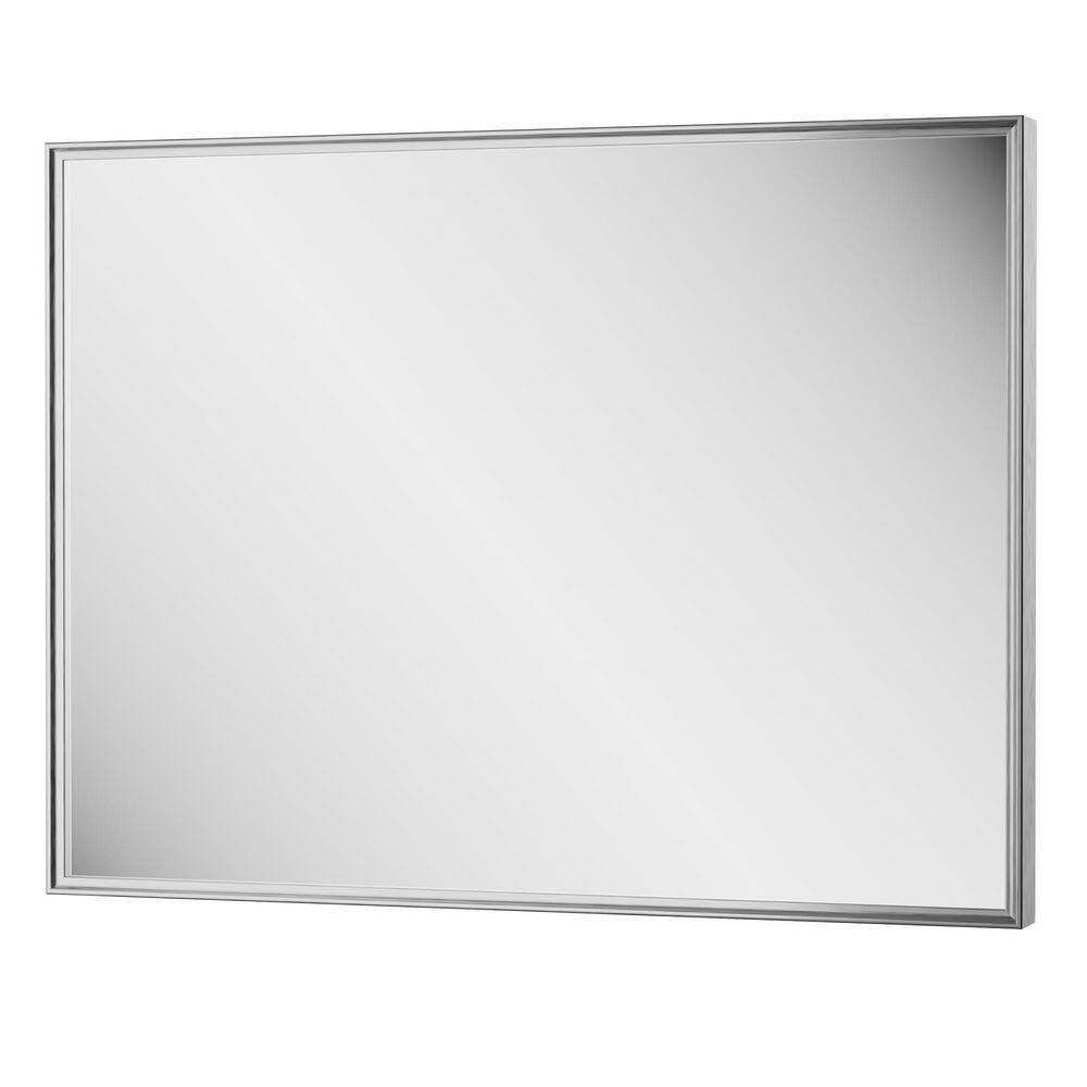 40 in. W x 30 in. H Stainless Steel Retangular Framed Wall Mount Bathroom Vanity Mirror in Brushed Nickel