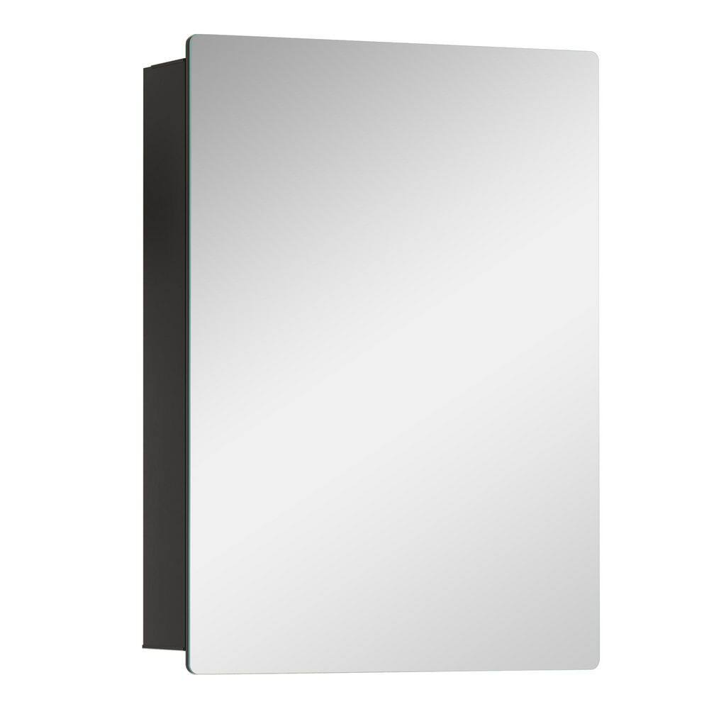 Tiva 14 in. W x 24 in. H Rectangular Aluminum Medicine Cabinet with Mirror, Reversible Door for RVs, Black price history on PriceWatchPro