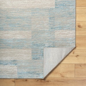 Allegro Light Beige/Blue Geometric 8 ft. x 10 ft. Indoor Area Rug