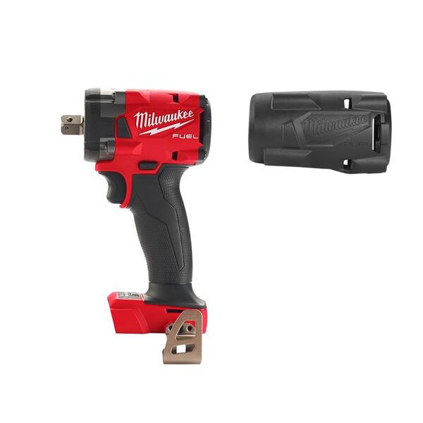 Milwaukee M18 Fuel Gen-2 18V Lithium-Ion Brushless Cordless 1/2 in. Compact Impact Wrench with Pin Detent and Boot