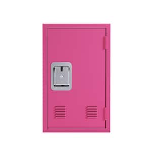 1-Tier Steel School Locker in Rose Pink, Detachable Compact Storage Cabinet (15 in. D x 15 in. W x 24 in. H)
