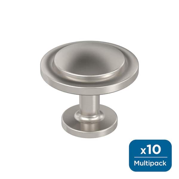 Amerock Loop 1-3/16 in. (30 mm) Dia Satin Nickel Round Cabinet Knob (10-Pack)