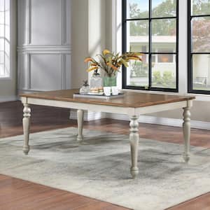 New Classic Furniture Jennifer White and Brown Wood Rectangle Dining Table (Seats 6)