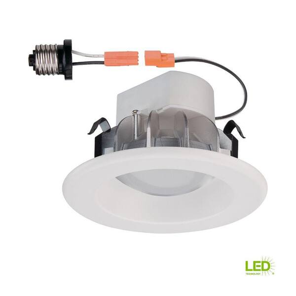 Commercial Electric 4 in. White Integrated LED Recessed Trim