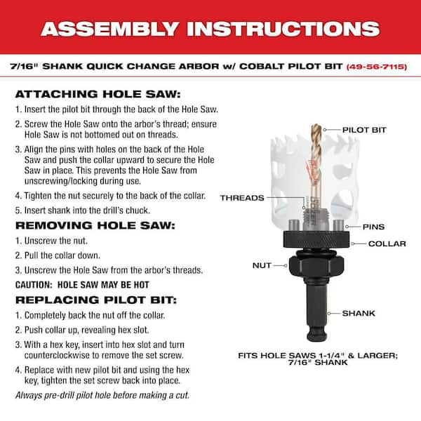 Quick change best sale hole saw kit