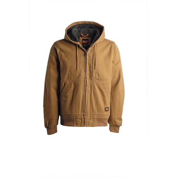 Timberland PRO Gritman Men's Size M Dark Wheat Lined Canvas Hooded Jacket