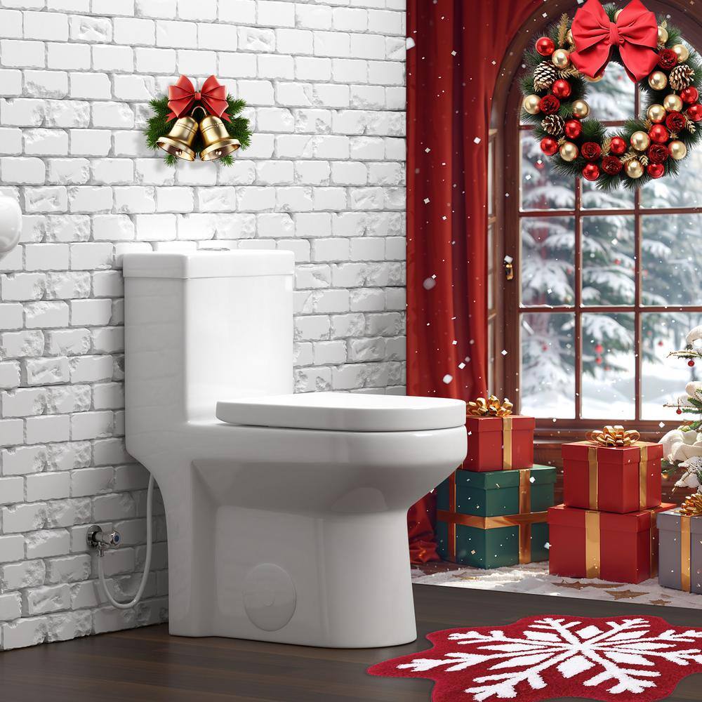 Compact White Vitreous China Dual Flush Round Toilet