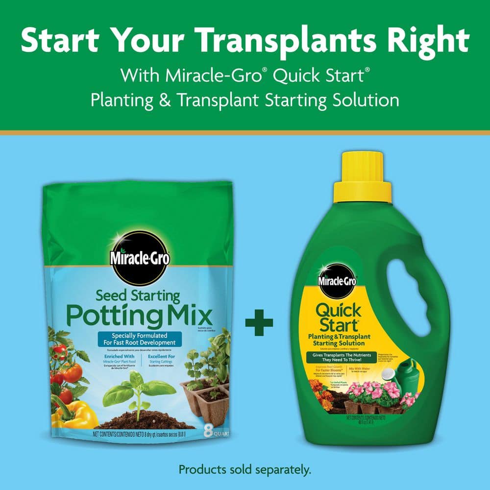 Miracle-Gro Seed Starting Potting Mix, 8 qt., For Use in Containers, Soil (2-Pack)
