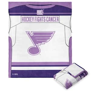 NHL Hockey Fights Cancer Jersey Blues Silk Touch Multi-color Throw