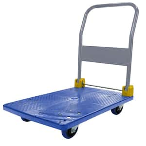 880 lbs. Capacity Platform Truck Foldable Push Hand Cart with 360-Degree Swivel Wheels